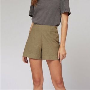 Lila Ryan Capulet Olive Green Hayden Side Button High Rise Shorts 4